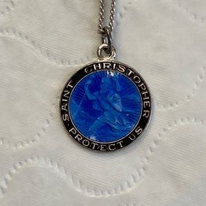 Blue St Christopher Medal